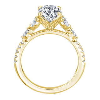 Lincoln Park Oval Diamond Marquise Sides Wedding Ring thumbnail