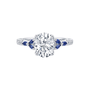 Lincoln Park Oval Center Sapphire and Diamonds Wedding Ring