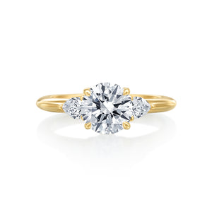 Lincoln Park 3 Stone Pear Sides Wedding Ring