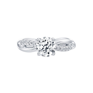 Lincoln Park Round Center With Diamond Twist Wedding Ring