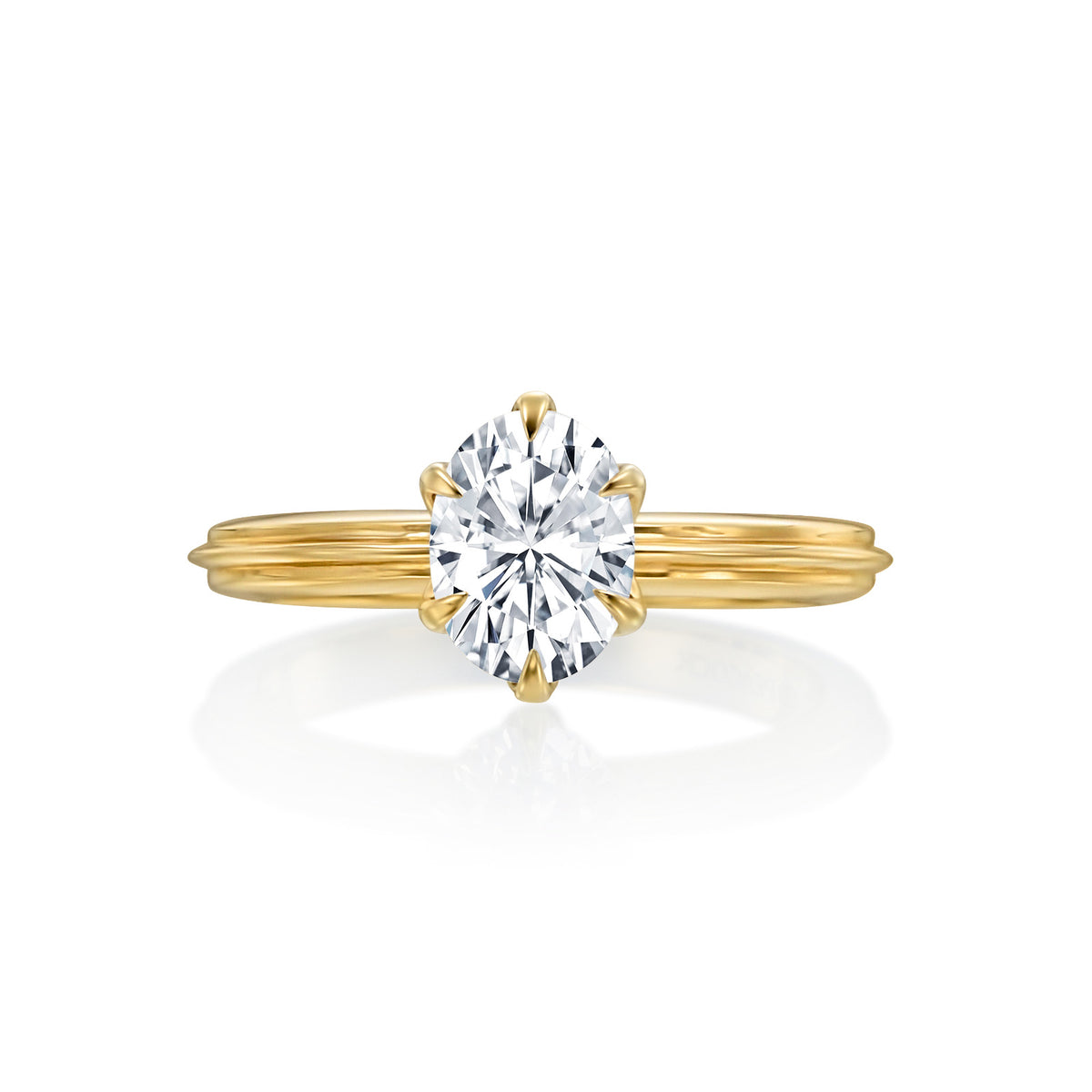 Lincoln Park Oval 6 Prong Solitaire Wedding Ring