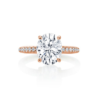 Lincoln Park Oval Diamond Hidden Halo Wedding Ring thumbnail