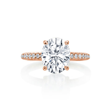 Lincoln Park Oval Diamond Hidden Halo Wedding Ring