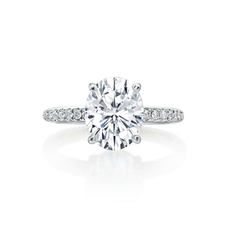 Lincoln Park Oval Diamond Hidden Halo Wedding Ring thumbnail