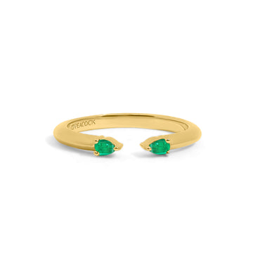 Lincoln Park Pear Emerald Gap Wedding Band