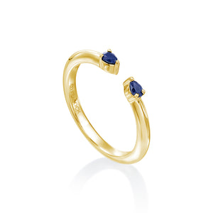 Lincoln Park Sapphire Pear Gap Wedding Band