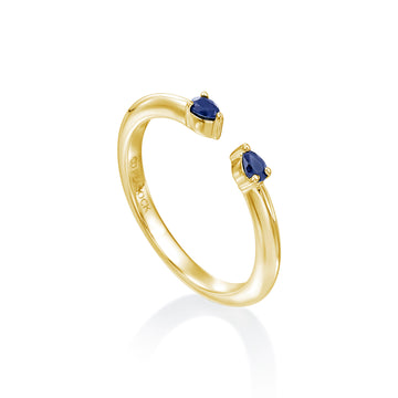 Lincoln Park Sapphire Pear Gap Wedding Band