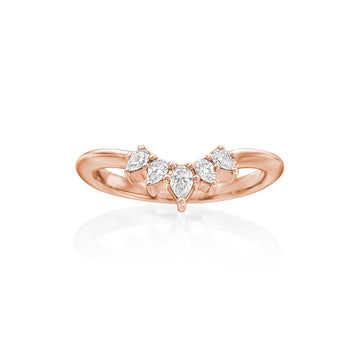 Lincoln Park Starburst Curved Wedding Band