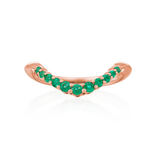 Lincoln Park Emerald U curve Wedding Band thumbnail