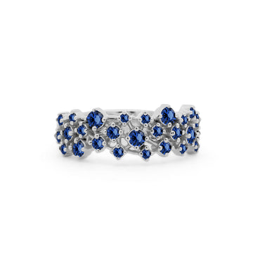 Lincoln Park Blue Sapphire Cobblestone Wedding Band