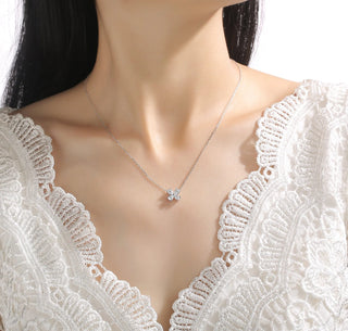 Lab Grown Diamond Pear Cluster Floral Necklace thumbnail