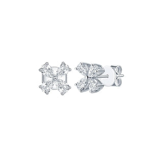Lab Grown Diamond Pear Cluster Stud Earrings thumbnail