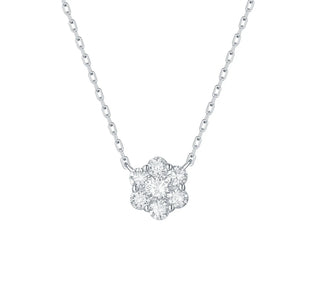 Essentials 0.50ct Cluster Flower Necklace NL-00085WHT thumbnail