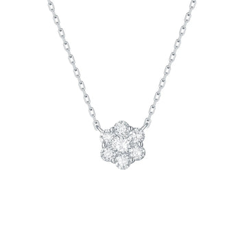 Lab Grown Cluster Flower Necklace