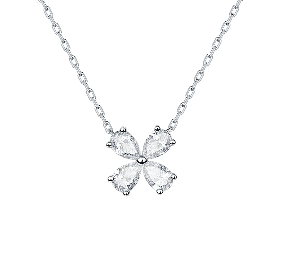 Lab Grown Diamond Pear Cluster Floral Necklace