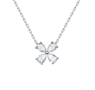 Lab Grown Diamond Pear Cluster Floral Necklace thumbnail