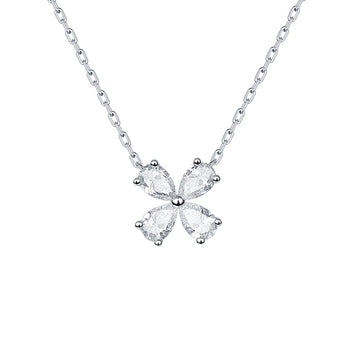 Lab Grown Diamond Pear Cluster Floral Necklace
