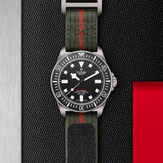 Tudor Pelagos FXD - 42mm titanium case, Green fabric strap with red band - M25717N-0001 thumbnail