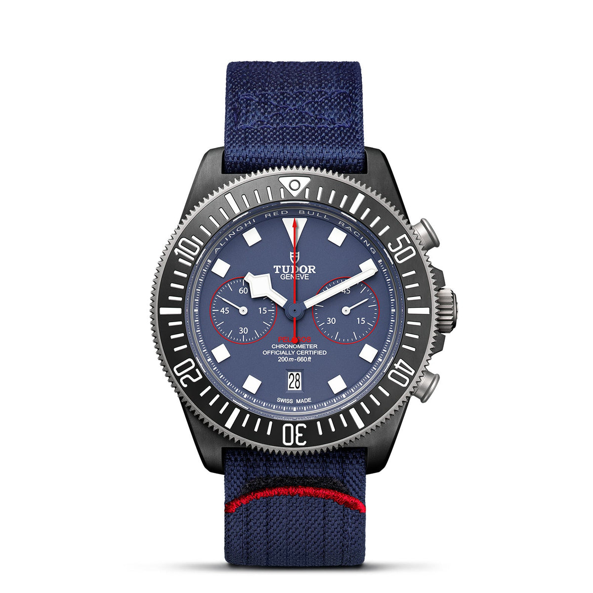 Tudor Pelagos FXD Chrono - 43mm black carbon composite case, Blue fabric strap - M25807KN-0001