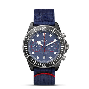 Tudor Pelagos FXD Chrono - 43mm black carbon composite case, Blue fabric strap - M25807KN-0001
