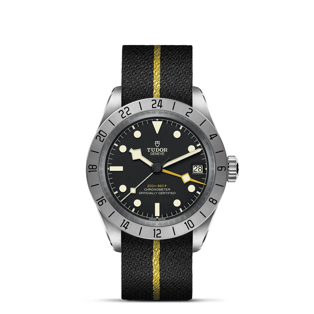 Tudor Black Bay Pro - 39mm steel case, Black fabric strap with yellow band - M79470-0002