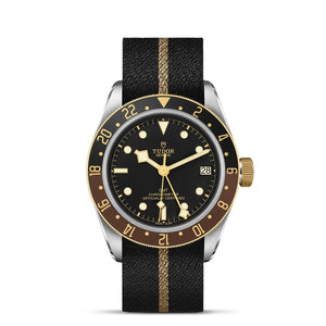 Tudor Black Bay GMT S&G - 41mm steel case, Black fabric strap with beige band - M79833MN-0004
