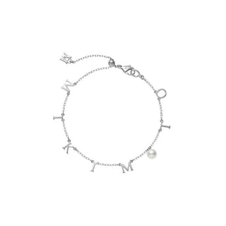 Akoya Cultured Pearl Charm Bracelet in 18K White Gold thumbnail