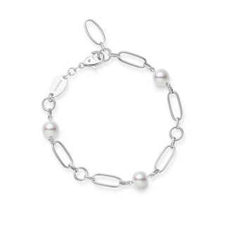 M Code Akoya Cultured Pearl Bracelet in 18K White Gold thumbnail