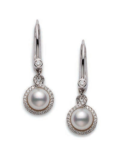 Petit Soleil Akoya Cultured Pearl Earrings - White Gold Mikimoto