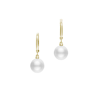 White South Sea Cultured Pearl Drop Earrings in 18K Yellow Gold thumbnail