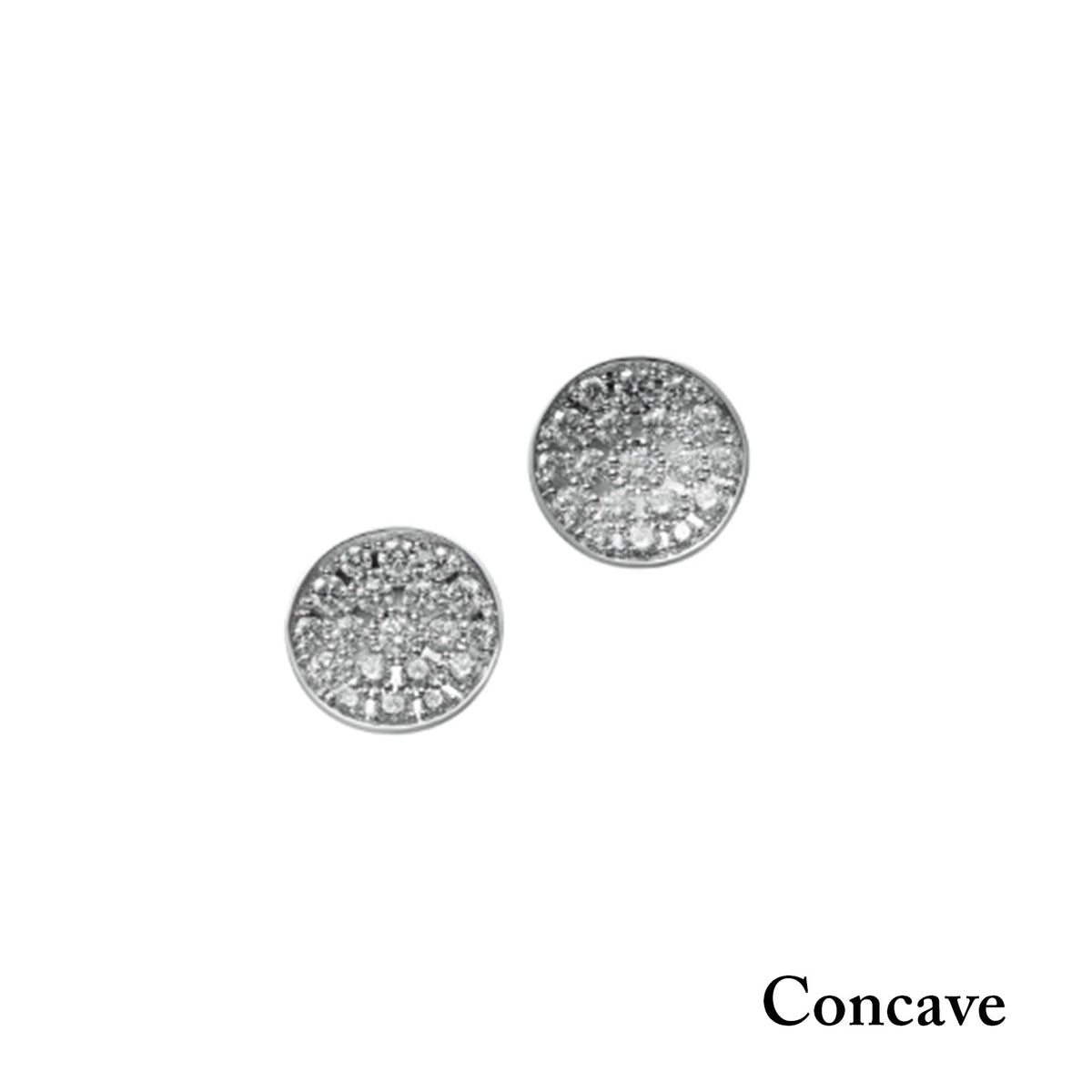 Diamond Circle Earrings in 18K White Gold Mikimoto