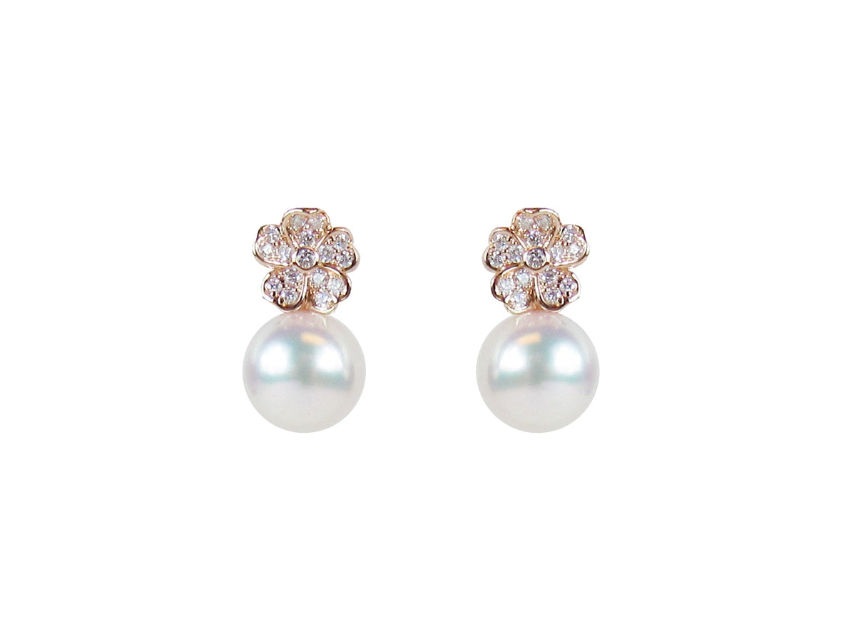 Cherry Blossom Akoya Pearl Earrings Mikimoto