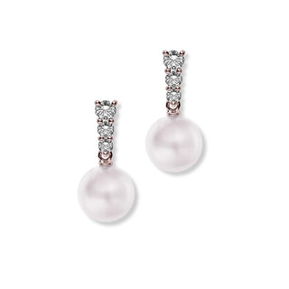 Morning Dew Akoya Cultured Pearl Earrings in 18K Rose Gold thumbnail