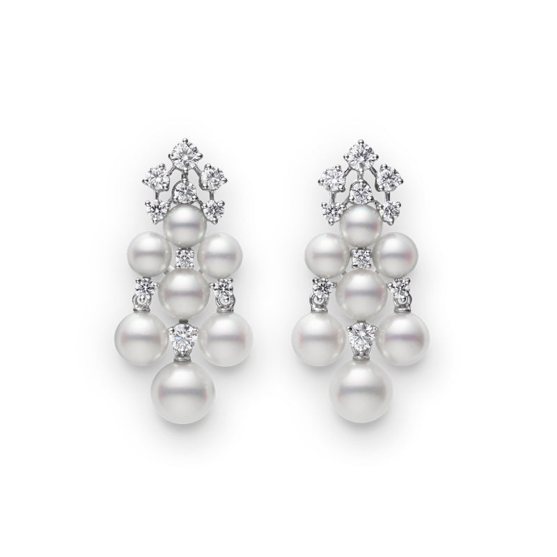 Cluster Akoya Pearl Earrings Mikimoto