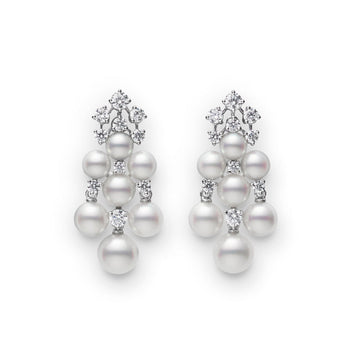 Cluster Akoya Pearl Earrings Mikimoto