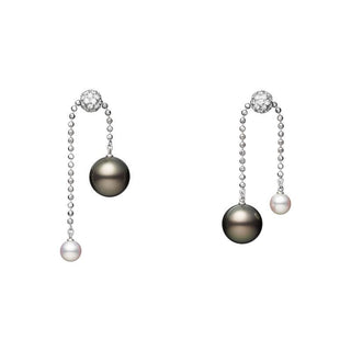 Pearls in Motion Mixed Pearl and Diamond Earrings thumbnail