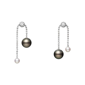 Pearls in Motion Mixed Pearl and Diamond Earrings Mikimoto