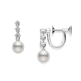 Morning Dew Akoya Cultured Pearl Earrings with Screw Back thumbnail