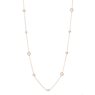Cherry Blossom Akoya Cultured Pearl Necklace in Pink Gold thumbnail