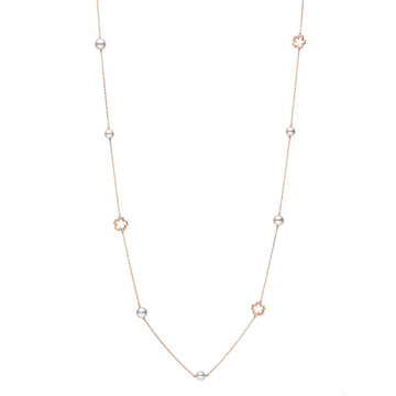 Cherry Blossom Akoya Cultured Pearl Necklace in Pink Gold Mikimoto