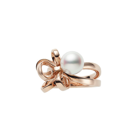 Jeux de Rubans Akoya Pearl Ring Mikimoto