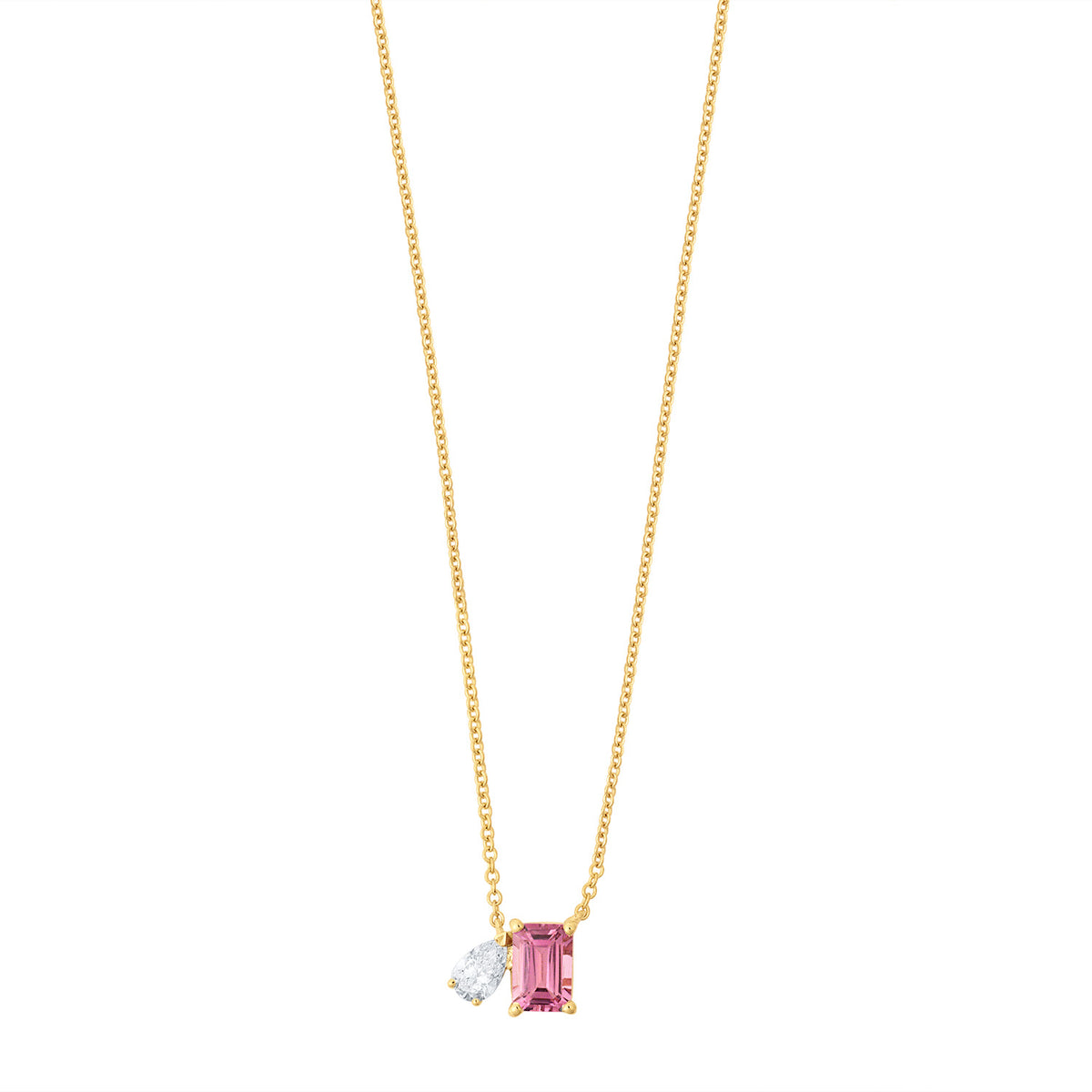 Customizable Toi et Moi Gemstone Necklace