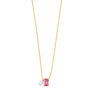 Customizable Toi et Moi Gemstone Necklace thumbnail
