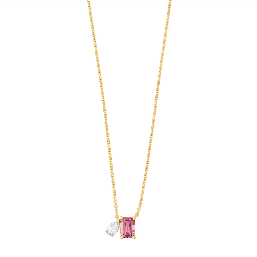 Customizable Toi et Moi Gemstone Necklace
