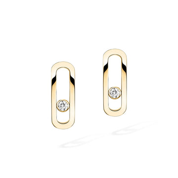 Move Uno Diamond Earrings Yellow Gold