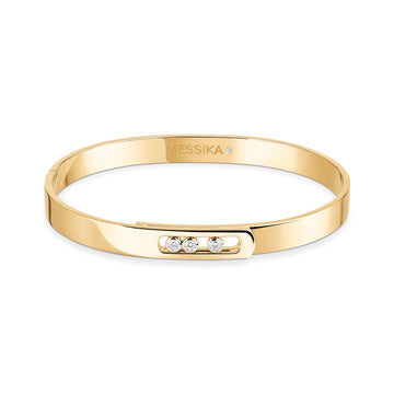 Move Noa Diamond Bangle Bracelet Yellow Gold Size M