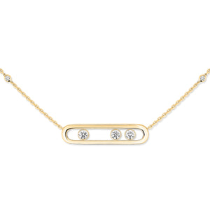 Move Diamond Necklace Yellow Gold