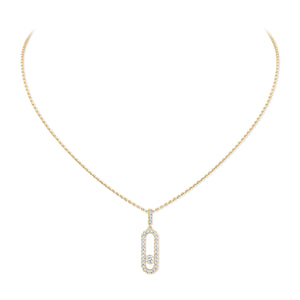 Move Uno Pavé Necklace Large Yellow Gold