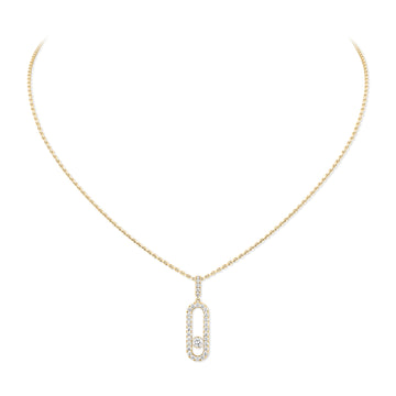 Move Uno Pavé Necklace Large Yellow Gold