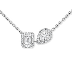 My Twin Toi & Moi Diamond Necklace White Gold